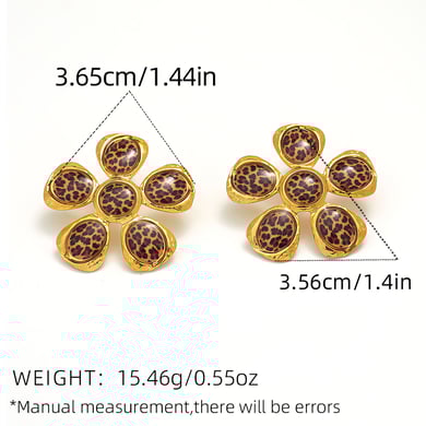 1 Pair Simple Series Natural Flower Stainless Steel  Gold Color  Women's Stud Earrings h5 Picture2