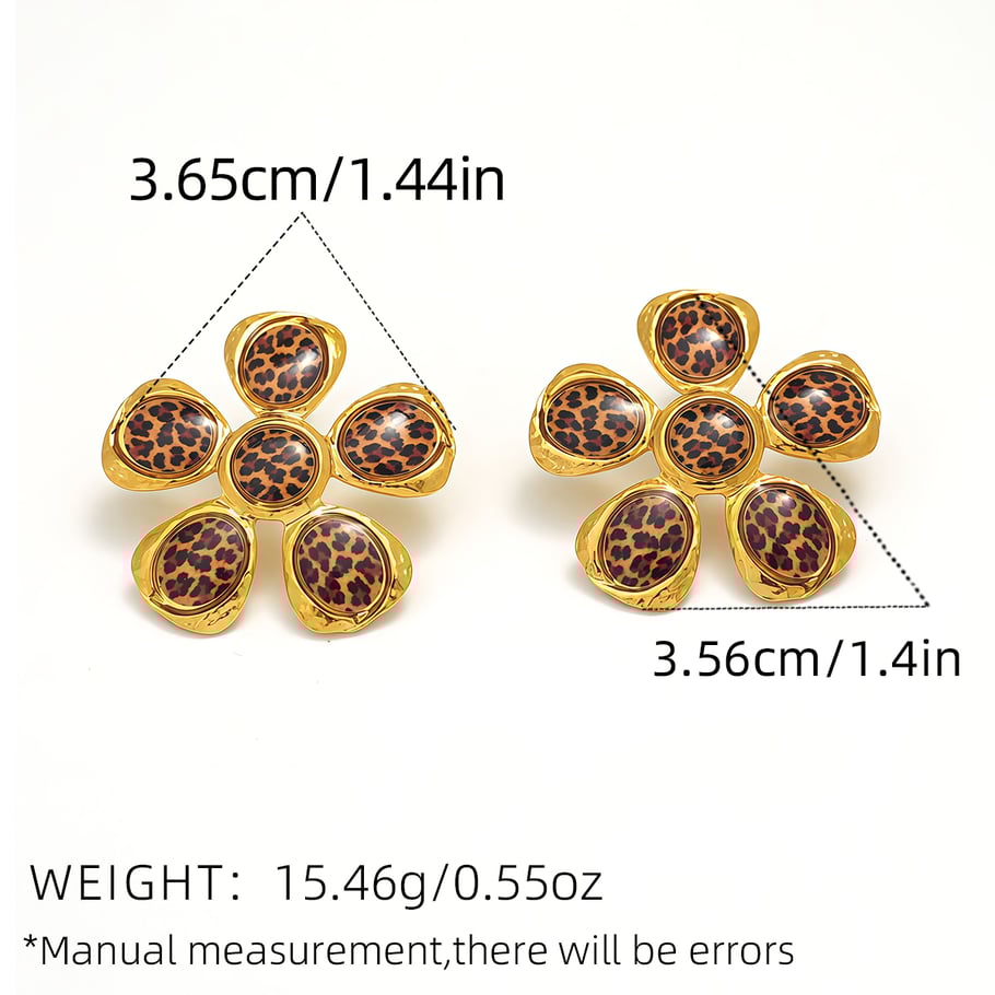 1 Pair Simple Series Natural Flower Stainless Steel  Gold Color  Women's Stud Earrings Picture2