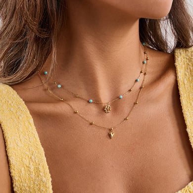 1 Piece Romantic Heart Moon Stainless Steel Gold Color Women's Layered Necklaces h5 Picture4