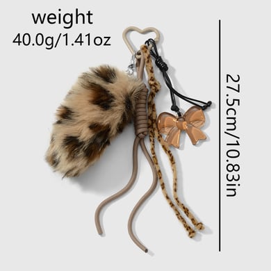 1 Stück Leoparden-Plüschball-Taschenanhänger h5 Bild2