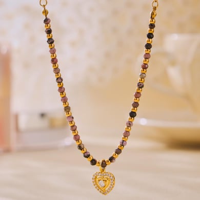 Vintage Herz Edelstahl Gold Farbe Naturstein Damen Schmuck Sets h5 Bild6