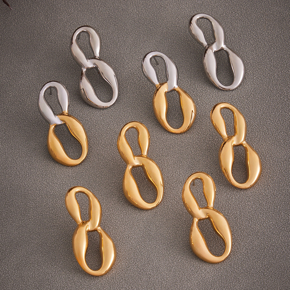 1 Pair Minimalist Stainless Steel Women's Stud Earrings