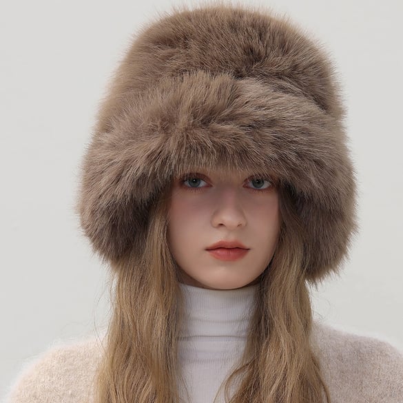 1 Piece Versatile Solid Color Thickened Plush Women's Hats 2