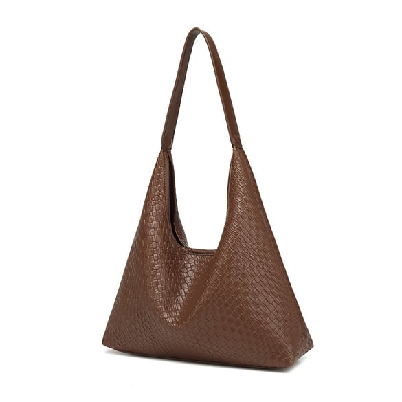 Sac à bandoulière classique en PU tissé pour femme avec pochette