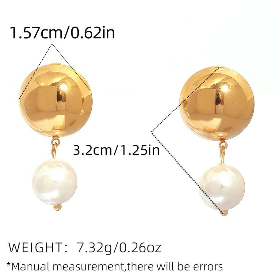 1 Pair Retro Patchwork Stainless Steel  Gold Color Women's Stud Earrings Picture2