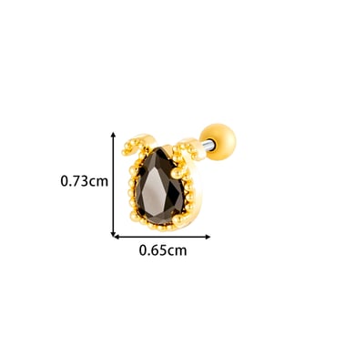 1 Piece Animal Copper Gold Color Zircon Piercing Earring h5 Picture2