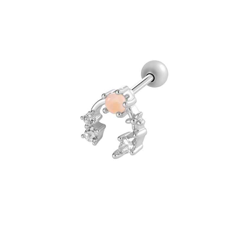 1 stuk hart vlinder koper goudkleurige piercing oorbel 