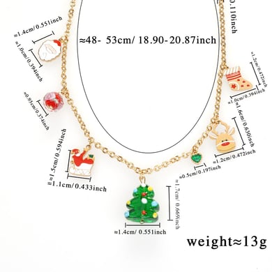 1 Piece Christmas Glass Tree Stainless Steel Gold Color Women's Pendant Necklaces h5 Picture2