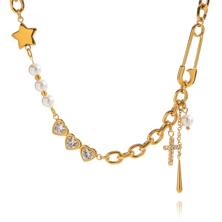 Elegant Cross Stainless Steel Gold Color Women's Pendant Necklaces Picture7