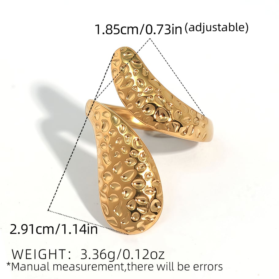 Anillos llamativos de acero inoxidable para mujer, de 1 pieza, sencillos e informales, con diseño de patchwork. Imagen2