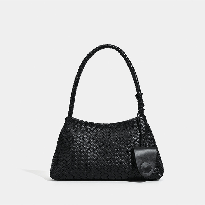 1 sac à bandoulière en PU tissé exquis pour femme avec pochette 