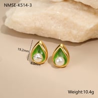 NMSE-K514-3 green earrings Picture3