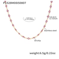 P1528-Purple Oil Gold Necklace-45+5cm Picture15