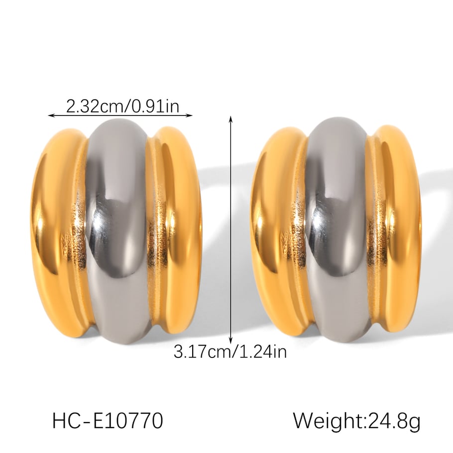 1 Pair Daily Mixed Gold Color And Silver Colors Women's Stud Earrings Picture2