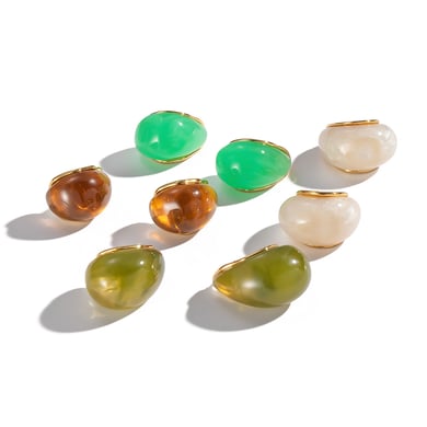 1 Pair Daily Irregular Shape Stainless Steel Gold Color Women's Stud Earrings h5 Picture5