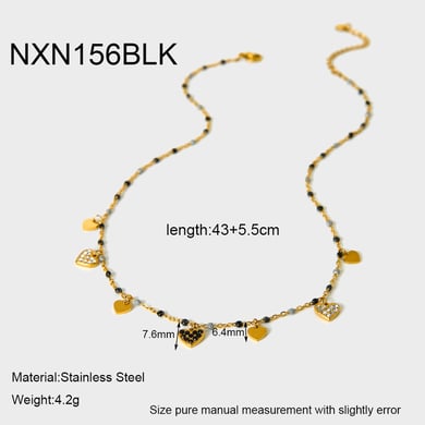 1 Piece Romantic Sweet Heart Stainless Steel  Women's Pendant Necklaces h5 