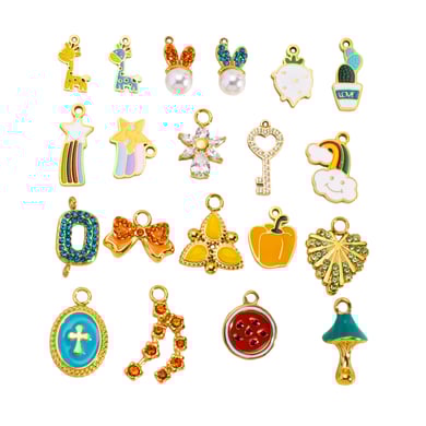 1 Piece DIY Romantic  Heart Animal Fruit Stainless Steel   Gold Color  Women's Pendants h5 Picture5