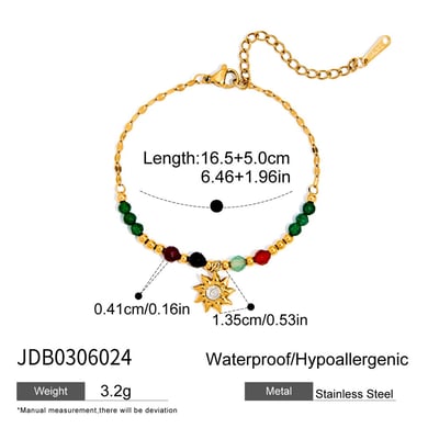 Classic Sun Stainless Steel Gold Color Women's Jewelry Sets h5 Picture2