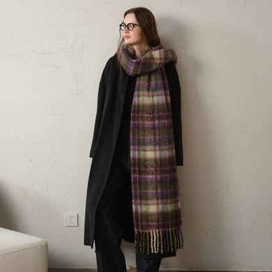 1 Piece Classic Plaid Polyester Women's Winter Scarves h5 Picture3