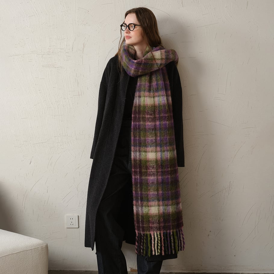 1 Piece Classic Plaid Polyester Women's Winter Scarves Picture3
