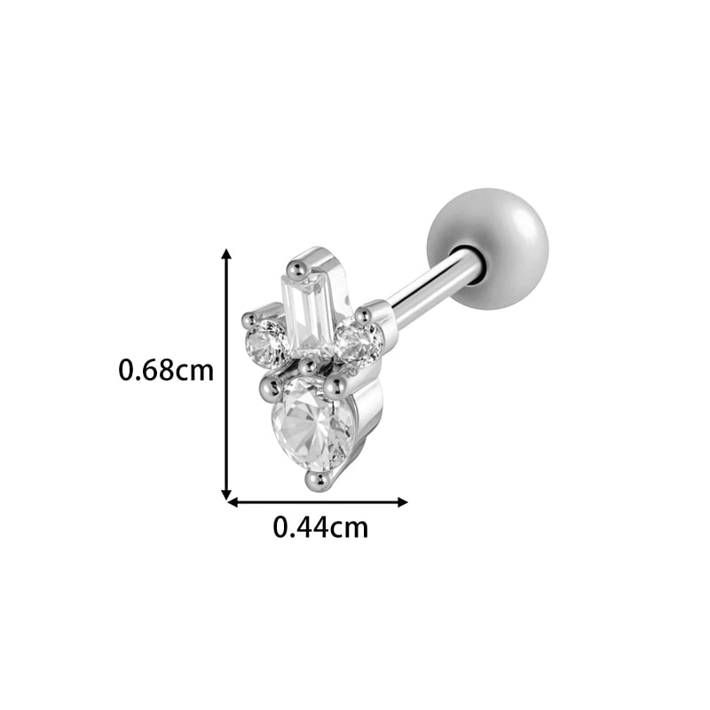 1 Adet Şeytan Gözü Bakır Altın Rengi Zirkonyum Piercing Küpe Resim2