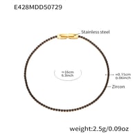 E428-Pulsera de circonitas negras 16cm Imagen4