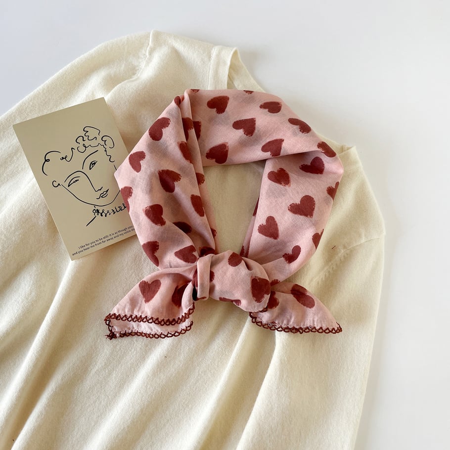 1 Piece Romantic Heart Cotton Women's Bandana Picture2
