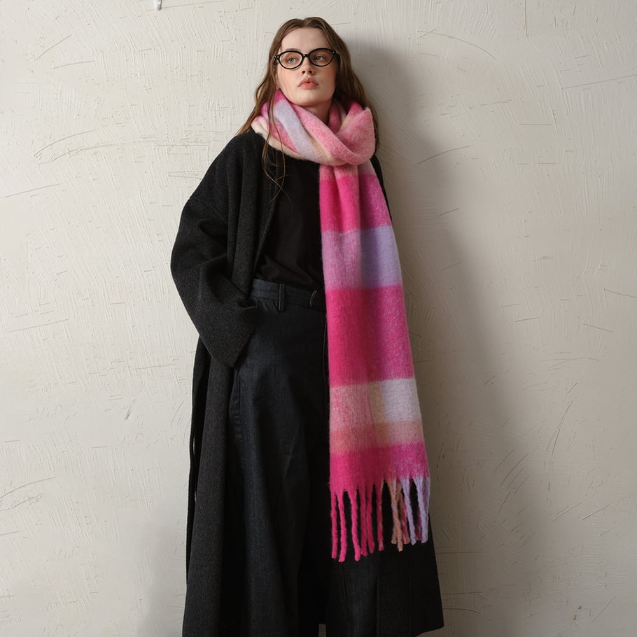1 Piece Simple Windproof Plaid Polyester Women's Winter Scarves Picture3