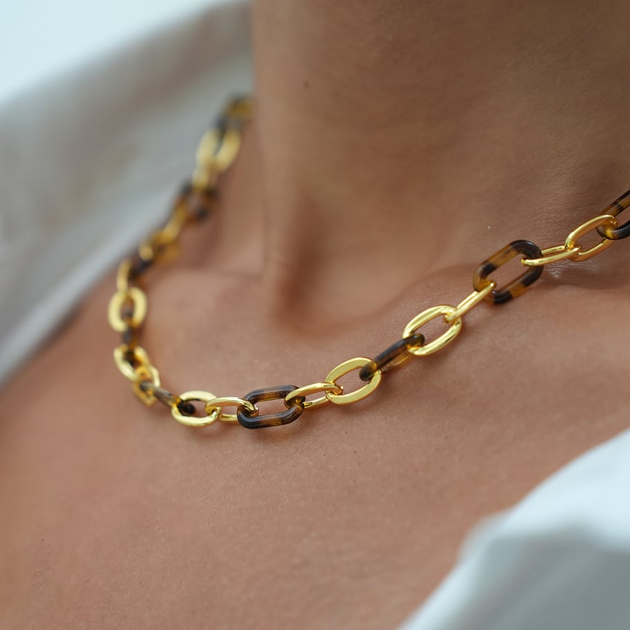 1 Piece Simple Series Retro Leopard Print Stainless Steel  Women's Chain Necklaces Picture5