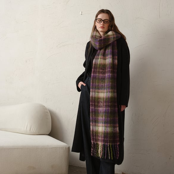 1 Piece Classic Plaid Polyester Women's Winter Scarves