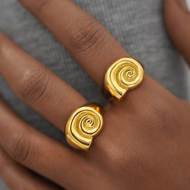 1 Piece Simple Series Retro Thread Stainless Steel  Gold Color  Statement Rings h5 Picture4