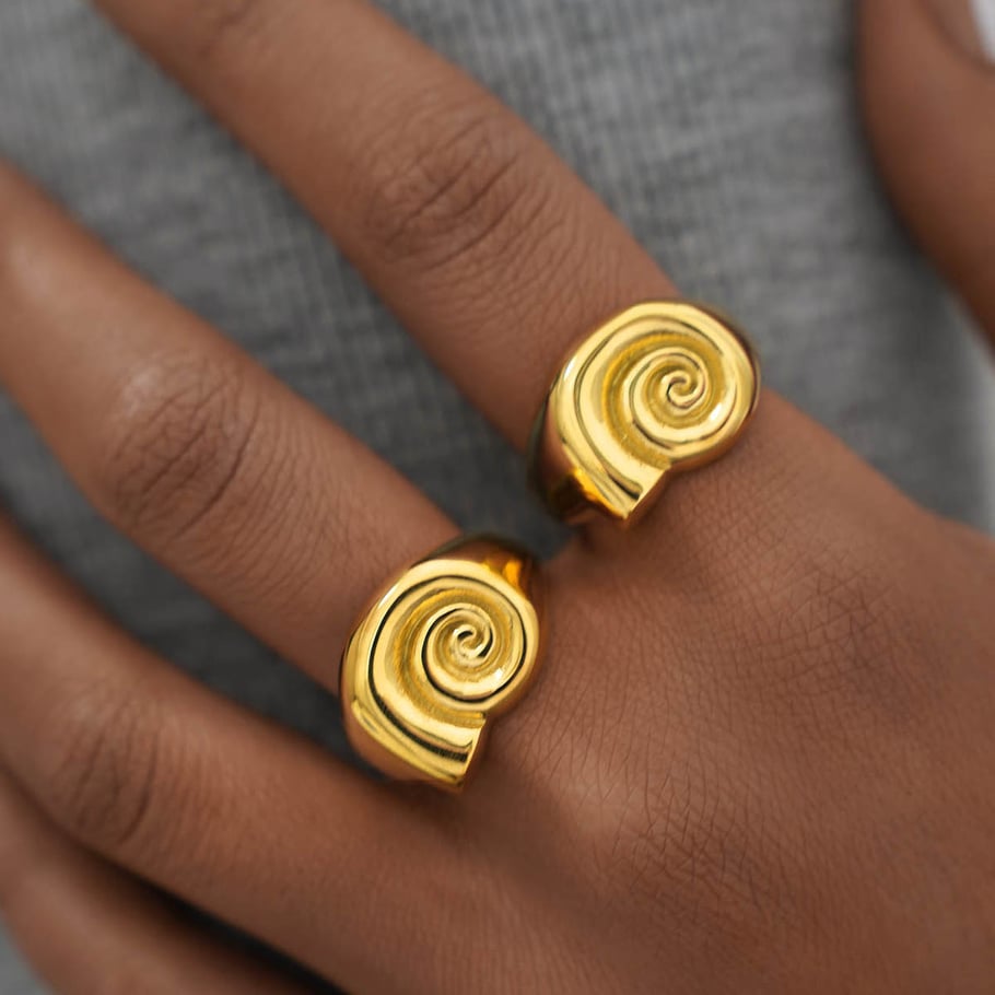 1 Piece Simple Series Retro Thread Stainless Steel  Gold Color  Statement Rings Picture4