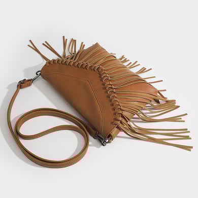 Sac à bandoulière vintage en PU pour femme, 1 pièce, avec pompon h5 Image4