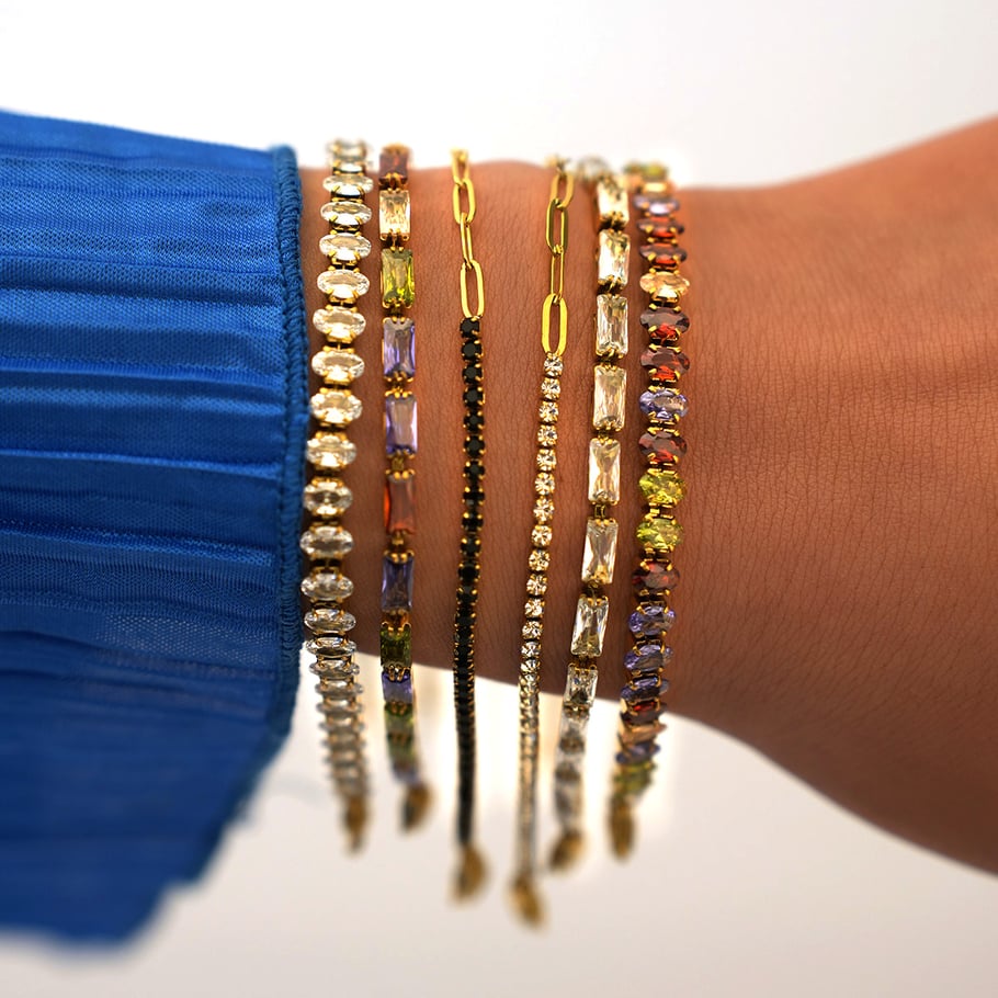 1 Piece Simple Patchwork Rectangle Stainless Steel Women's Chain Bracelets Picture2