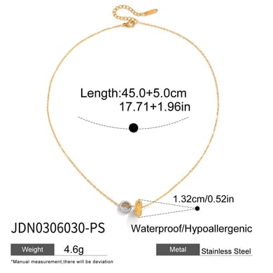 1 Piece Simple Circle Stainless Steel Gold&Silver Color Women's Pendant Necklaces h5 