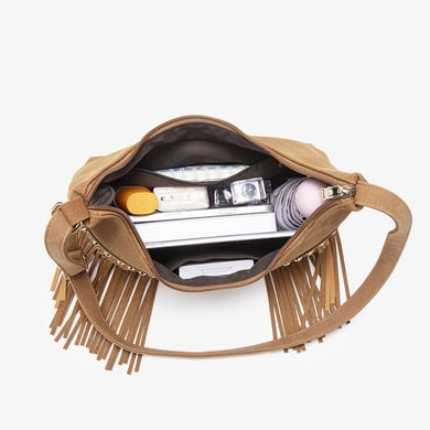 Borsa a tracolla da donna con nappa retrò, serie semplice, 1 pezzo h5 Immagine3