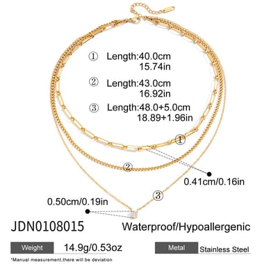 1 Piece Simple Circle Stainless Steel Gold Color Zircon Women's Layered Necklaces h5 Picture2