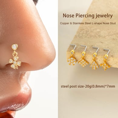 1 pièce de piercing de nez en zircon couleur cuivre doré h5 Image4