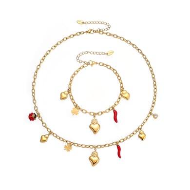 Luxurious Heart&Chili Stainless Steel Gold Color Women's Jewelry Sets h5 Picture5