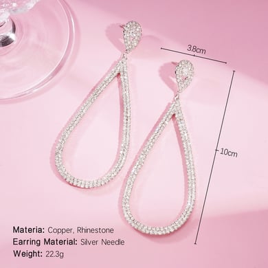 1 Pair Festive Series Droplet Copper Drop Earrings h5 