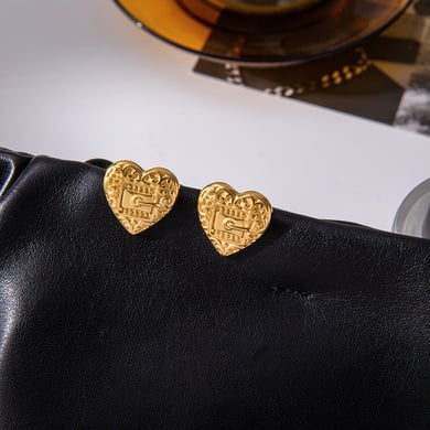 Designable Heart Stainless Steel Gold Color Women's Jewelry Sets h5 Picture6