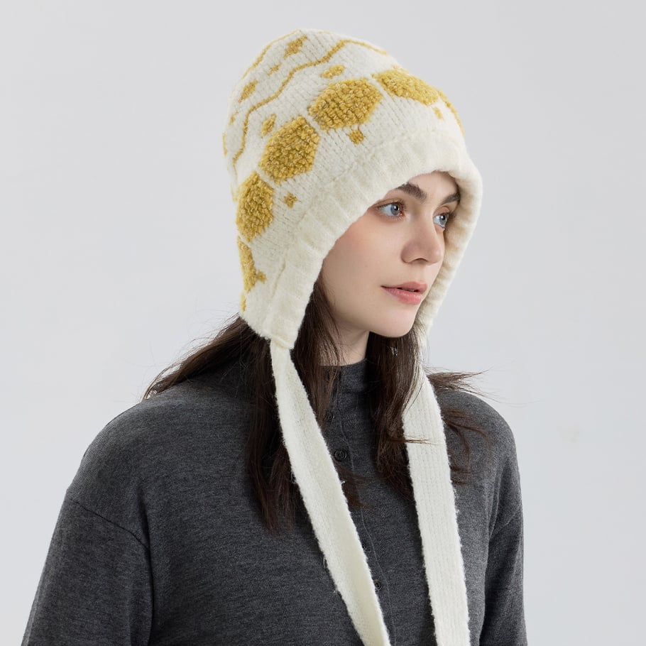 1 chapeau pour femme en polyester motif flocon de neige h5Image2