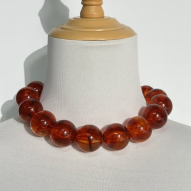 1 Piece Retro 25mm Beads Gradient Color Acrylic Beaded Necklace h5 Picture3