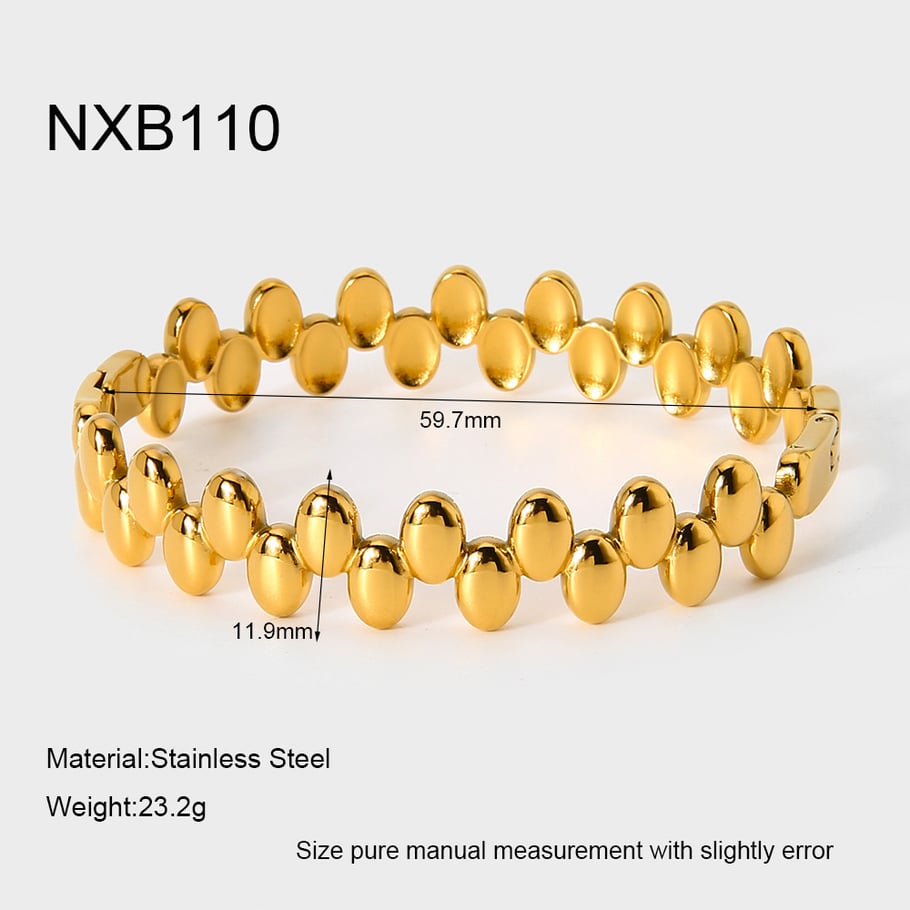1 Piece Daily Patchwork Stainless Steel Gold Color Women's Bangles
