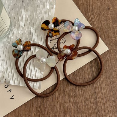 1 Stück Simple Series Retro Flower Gradient Color Acetat Damen Haargummis h5 Bild2
