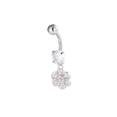 1 Adet Çiçek Kalp Yıldız Bakır Zirkonyum Göbek Piercing h5 Resim5