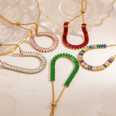 1 Piece Luxurious  Irregular Shape Stainless Steel  Gold Color  Women's Chain Necklaces h5 Picture5