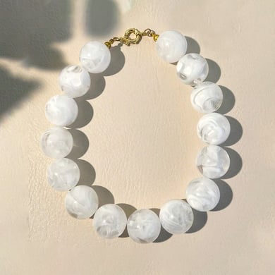 1 Piece Retro 25mm Beads Gradient Color Acrylic Beaded Necklace h5 Picture2