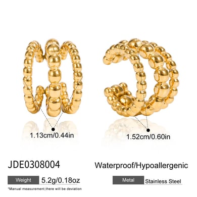 1 Piece Minimalist Circle Stainless Steel Gold Color Women's Ear Cuffs h5 Picture2