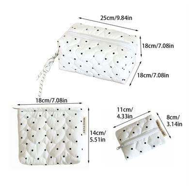 1 pezzo di borsa per il trucco da donna con graziosi pois della serie Simple h5 Immagine6